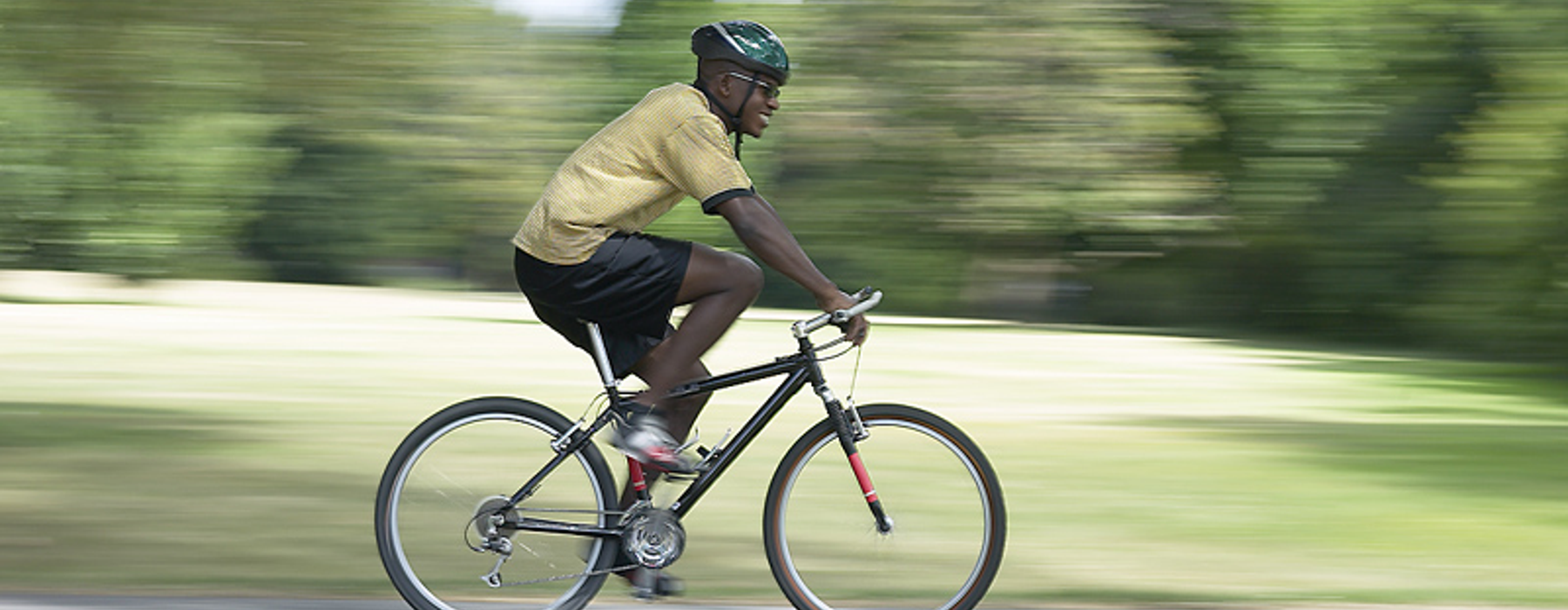 Man on bicycle athletic recovery